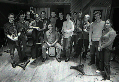 Big Band during recording session